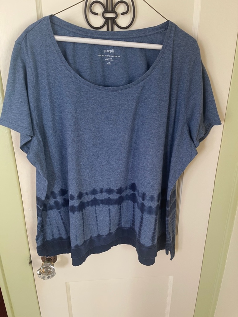 Pure Jill Women's Indigo Tie-Dye Scoop Neck Tee